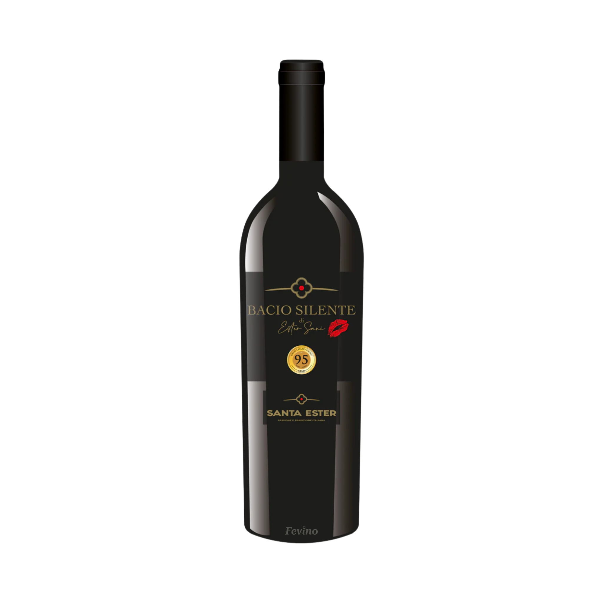 Italiaanse rode wijn van Conti Sani, Ester Bacio Silente Vino Rosso, van het jaartal 2022, voor Fevino