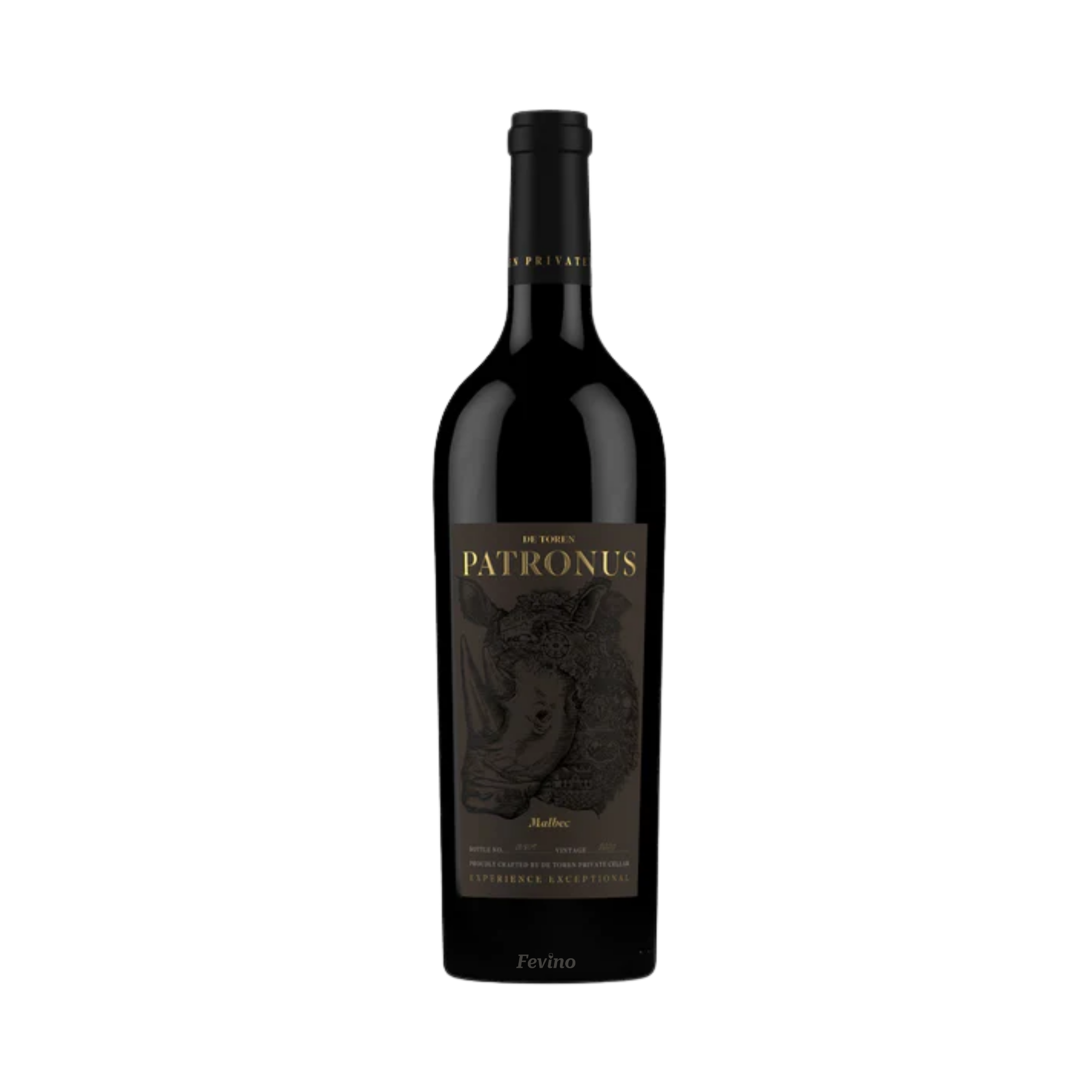 Exclusieve rode wijn van De Toren, Patronus Malbec, uit het jaar 2020, voor Fevino