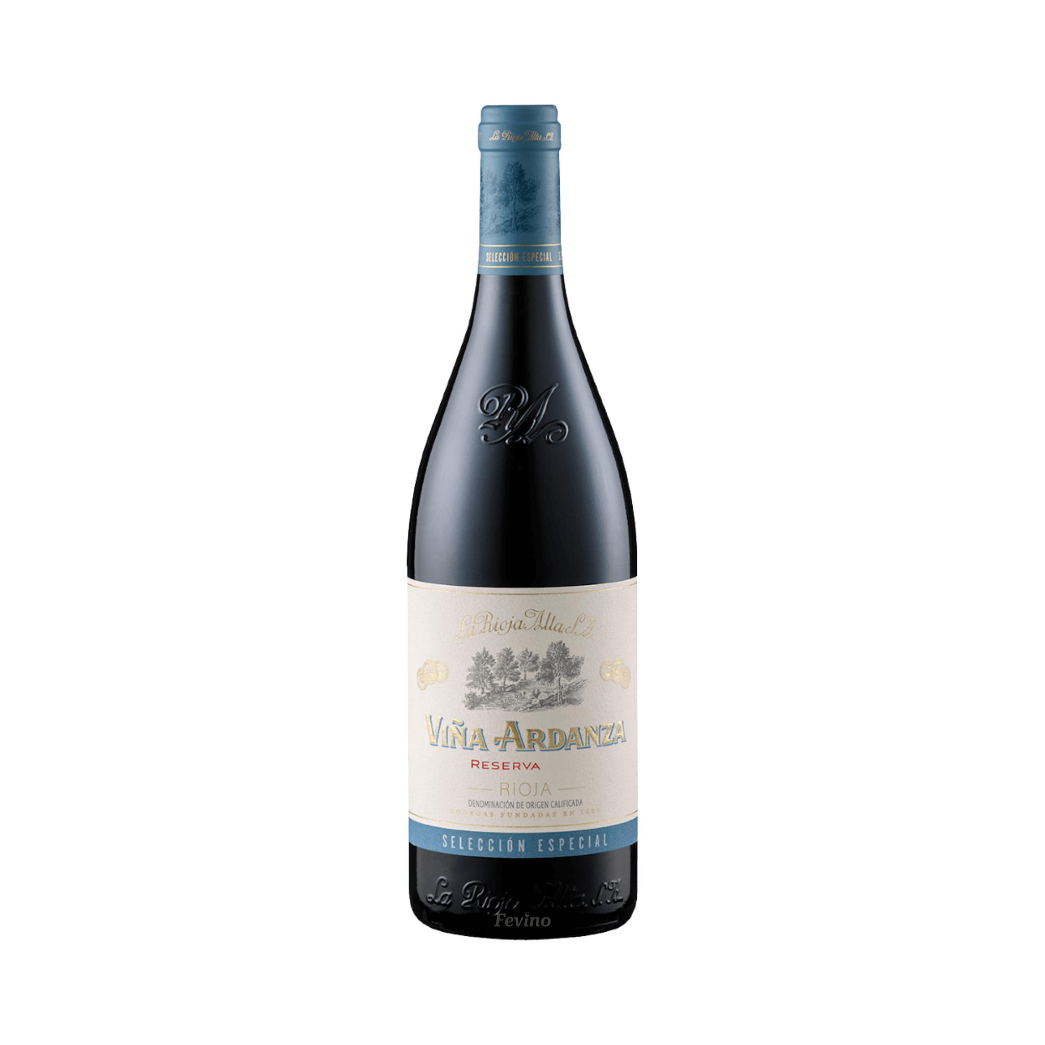 Spaanse rode wijn van La Rioja Alta, Vina Ardanza Reserva, van het jaartal 2019, voor Fevino